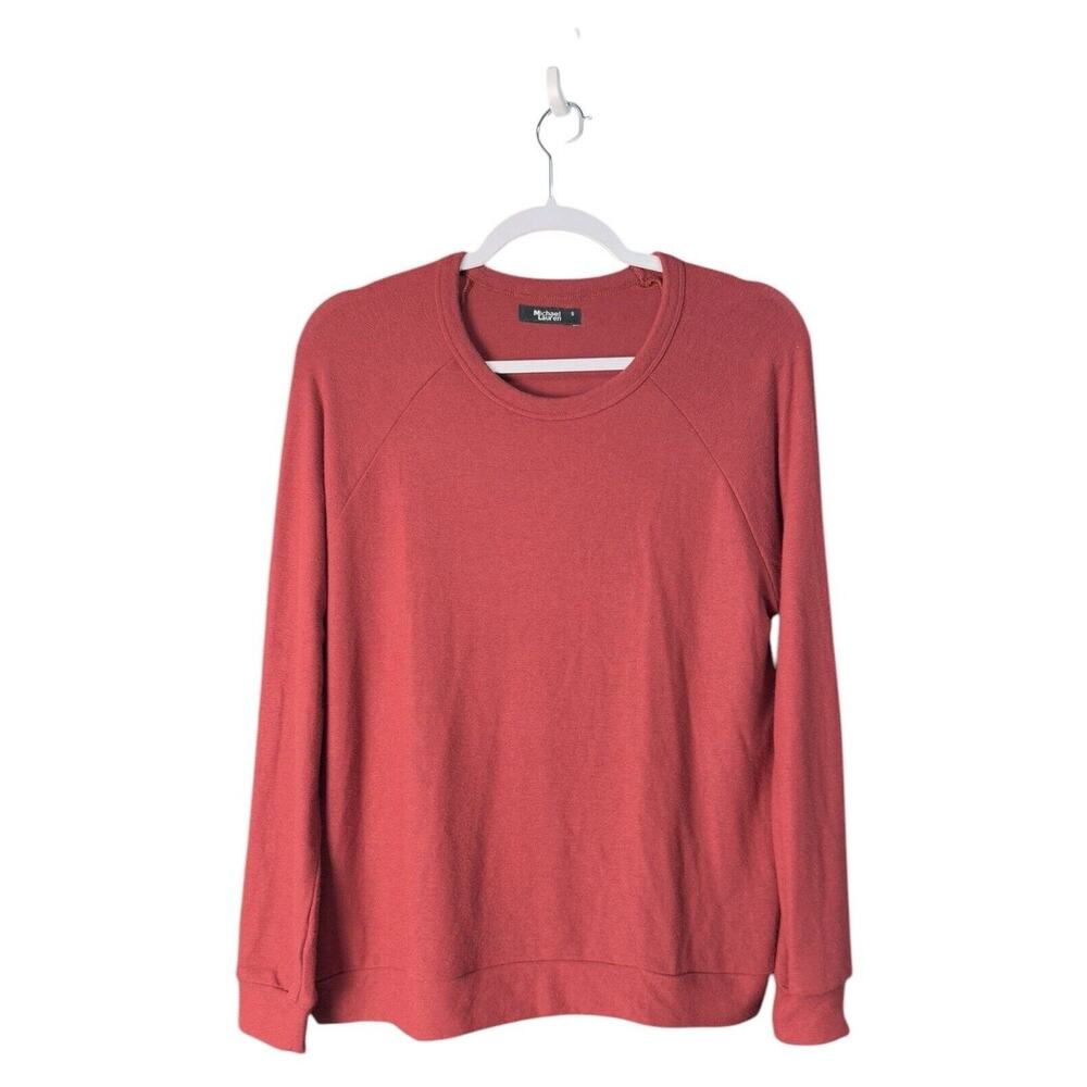 Michael Lauren Revolve Womens Red Kenny Core Relaxed Pullover Sweatshirt Small